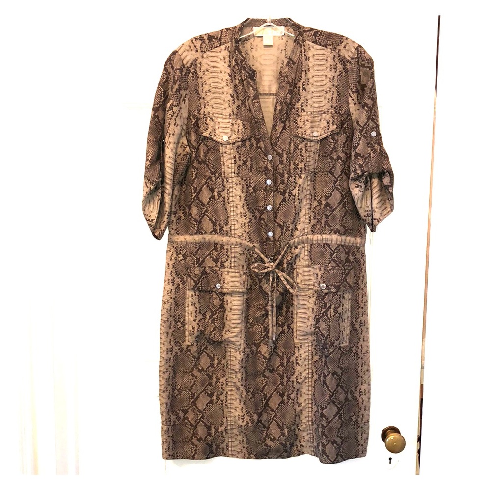 Michael Kors Snake Print Silk Dress